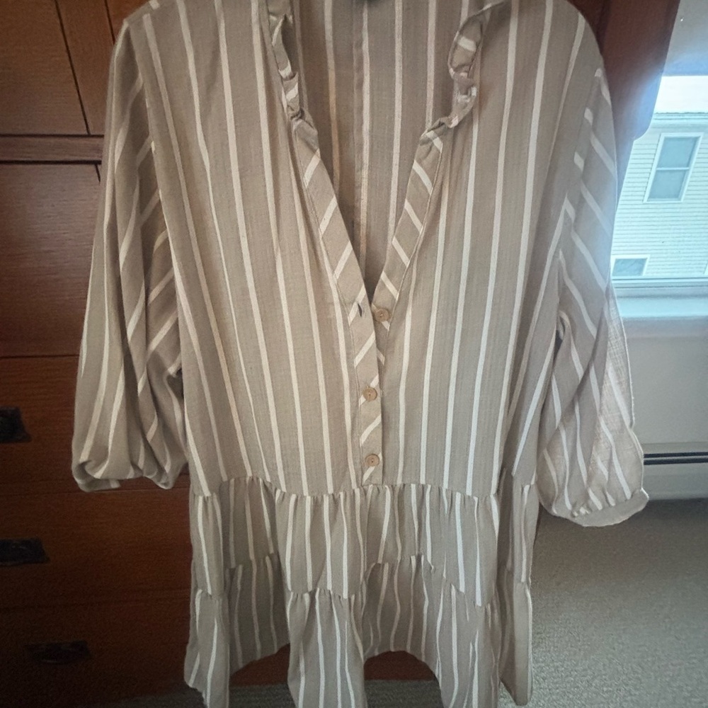 Striped Beige Women's Top